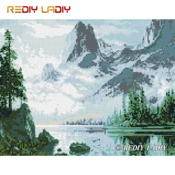 

High Quality Diamond Painting Great Mountain Full Round Diamond Embroidery Beaded Cross Stitch Pixel Mosaic Pattern Home Decor