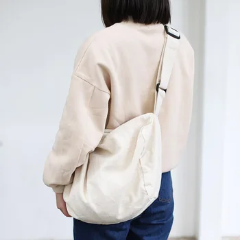 

Raged Sheep Woman Canvas Shoulder Bag Messenger Student Large Capacity Solid Reusable Shopping Bags Casual Tote Female Handbag