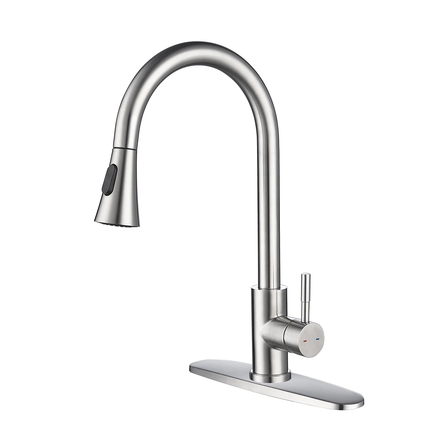 Brushed Nickel Kitchen Faucet Single Hole Pull Out Spout Kitchen Sink Mixer Tap Stream Sprayer Head Black Mixer Tap