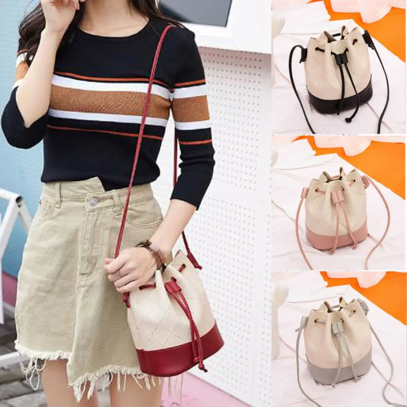 Сумки через плечо для женщин модная сумка-кисет из искусственной кожи женская Lingge Наплечная Сумка женская ведро сумка