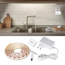 Диммируемая ручная подметка светодиодные светильники с сенсором движения для кухни DIY датчик движения шкаф свет SMD2835 светодиодные полосы для спальни шкаф