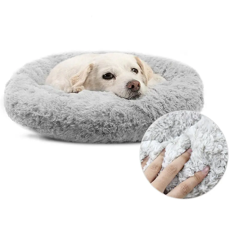 Comfy Calming Dog Beds Soft Warm Round Pet Cat Bed Comfortable Pet