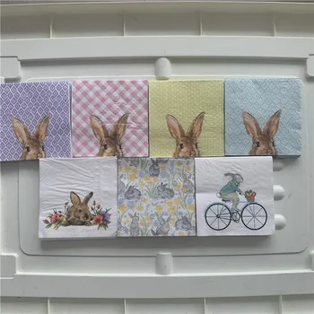 

25cm vintage paper napkins tissue cute animal dog cat horse fish deer rabbit bunny decoupage wedding birthday party serviettes