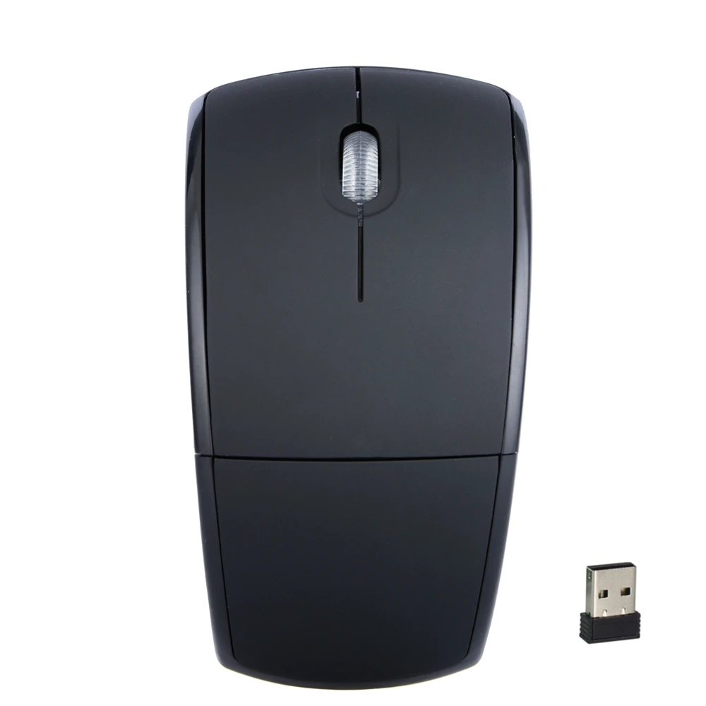 Беспроводная Arc мышь с USB адаптером для ноутбука, ноутбука, ПК 2,4 ГГц оптическая Складная мышка энергосберегающая удобная сенсорная - Color: Black