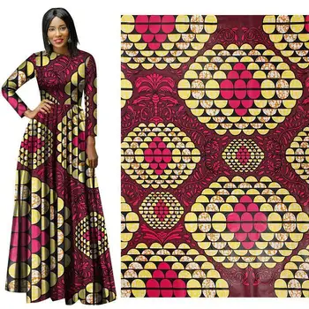 

Red Colour Ankara Nigerian Veritable Printed Wax Fabric For Wedding Party 100% Cotton African Real Wax Fabric DIY Dress Material