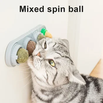 

Rotation Cat Catnip Ball Set Rotating Healthy Cat Snacks Teeth Cleaning Toys TP899