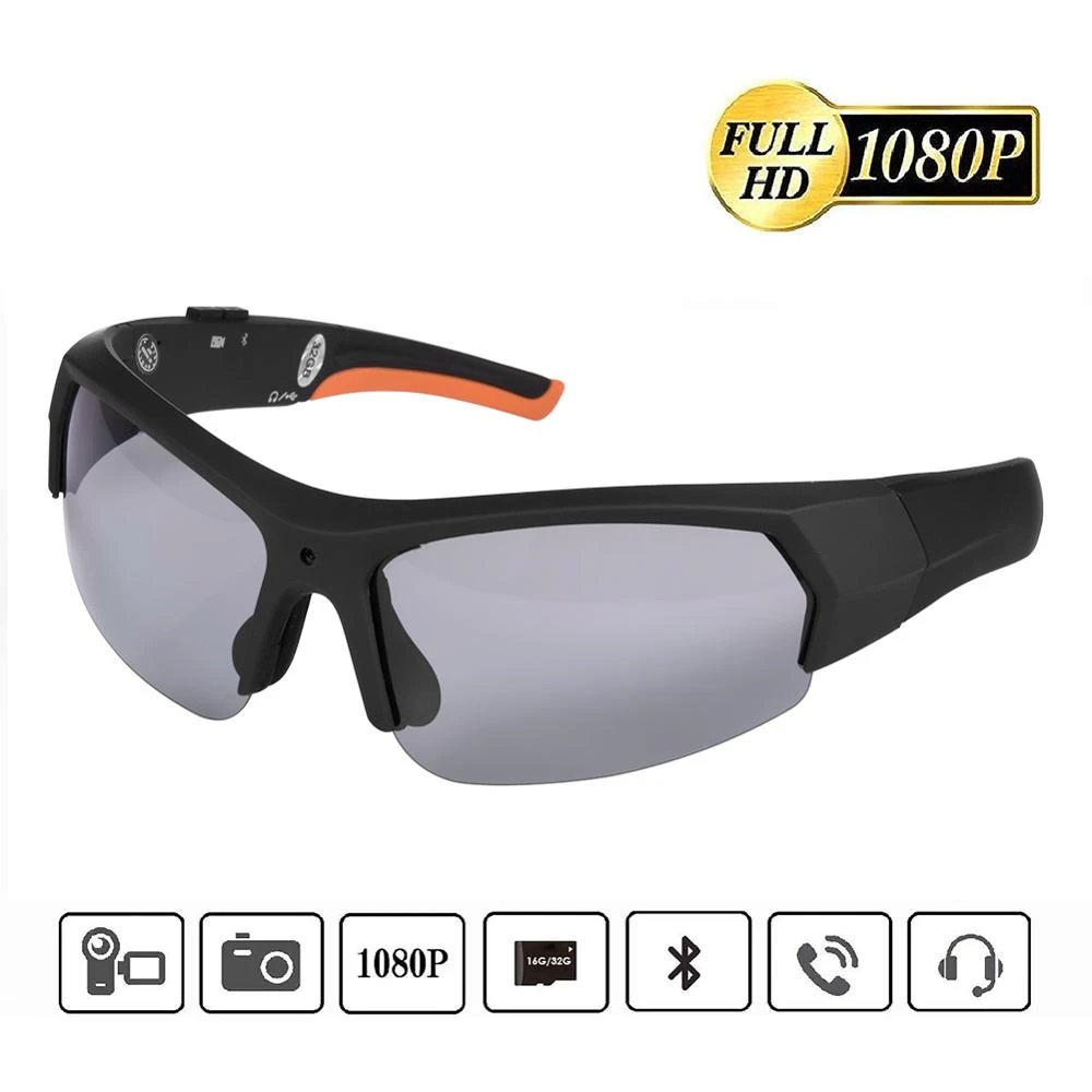 Gafas de sol con cámara deportiva portátil, grabadora de vídeo HD 1080P, auriculares para al aire / Gafas de realidad virtual| - AliExpress