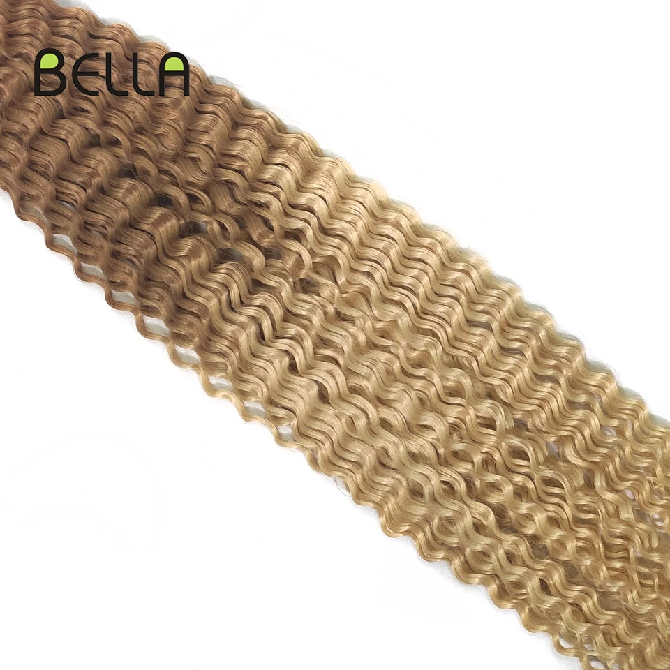 Bella Synthetic Water Wave Hair Extensions Ombre Blonde 613 Brown 30 Inch Braids Twist Curly for Woman