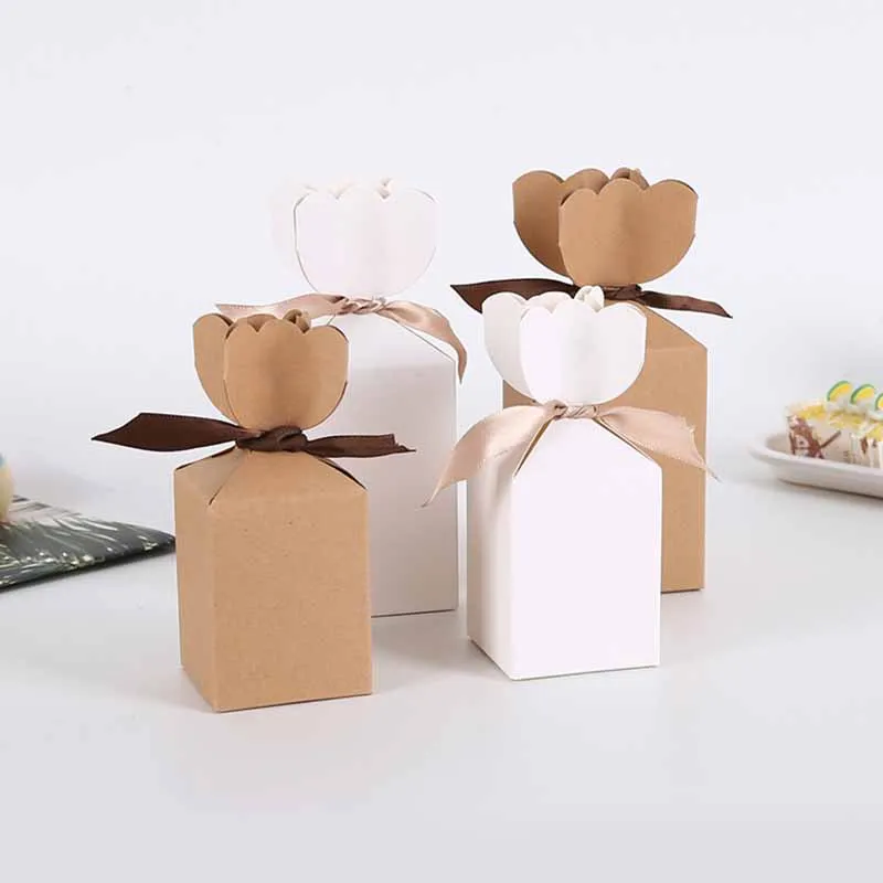 Valentine's Kraft Paper Wedding Favor Gift Boxes Party Supplies Candy Box 