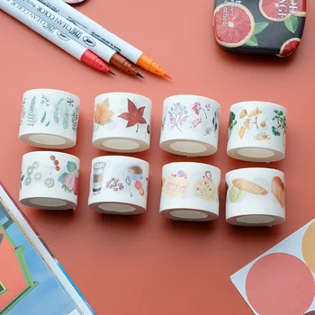 

3cm Autumn Leaves Coffee Bread Plants Journal Washi Tape Adhesive Tape DIY Scrapbooking Sticker Label Masking Tape