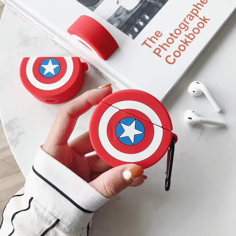 

Air Pods 2 Cute Hero Shield Accessorios Silicone Cartoon Earphone Cases For Apple Airpods Wireless Bluetooth Headset Soft Cover