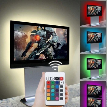 

DC 5V USB 30 LED/m 5050 RGB Non Waterproof Flexible LED Strip Light TV Back Lighting+24 Key Remote W91A
