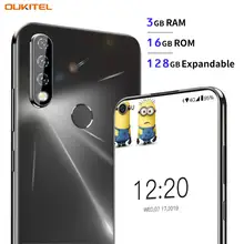 Oukitel C17 6,3" Android 9,0 тройные камеры 3 ГБ ОЗУ 16 Гб ПЗУ 3900 мАч батарея мобильный телефон 13MP отпечаток пальца 4G LTE смартфон