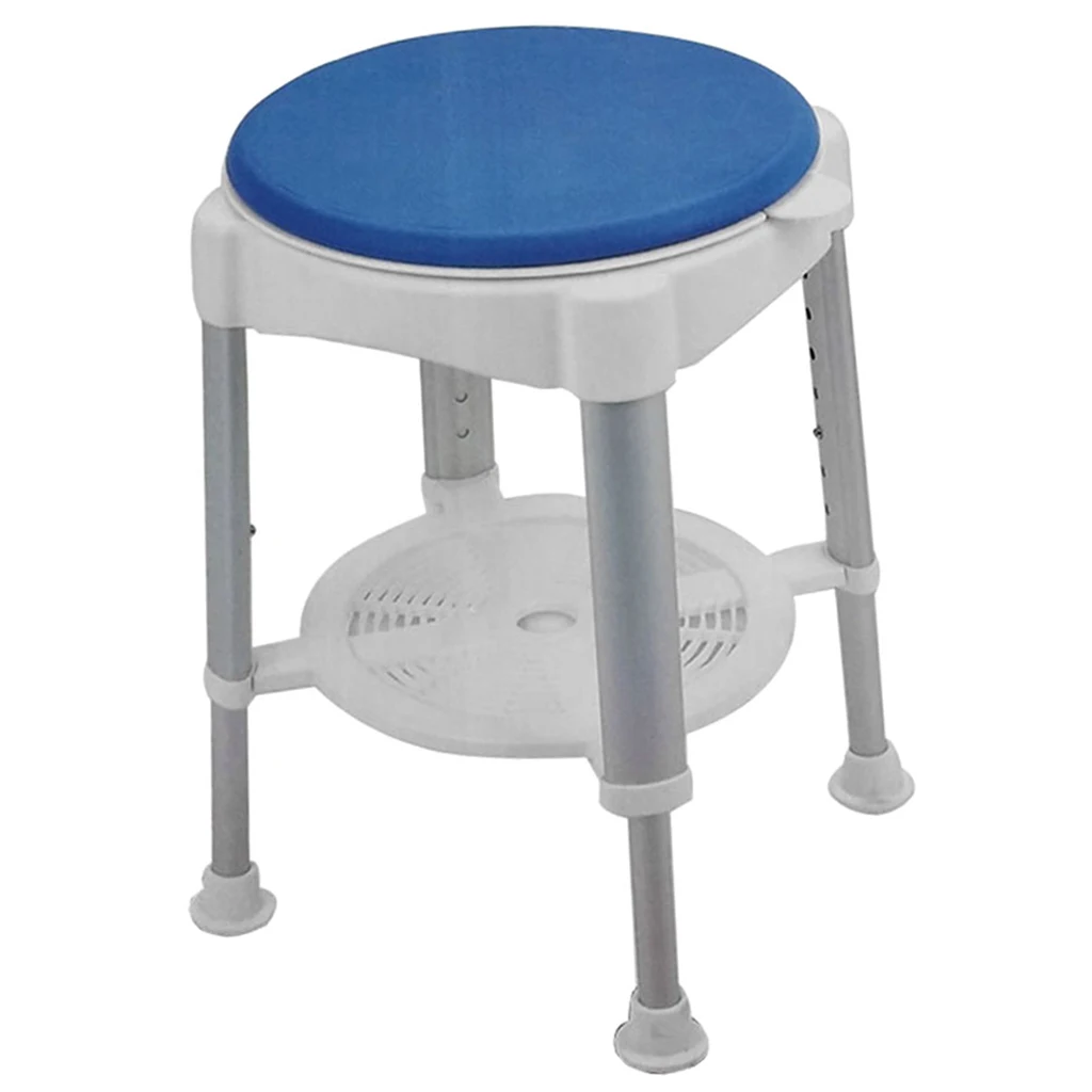 AntiSlip  Adjustable Height Bath Stool Swivel Shower Stool Heavy Duty
