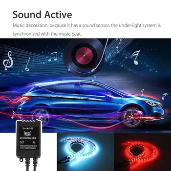 

4PCS Multi-Color RGB 180 LED 5050 SMD Strip Car Tube Decorative Lamp Underglow Underbody Car Accessories Waterproof Neon Light