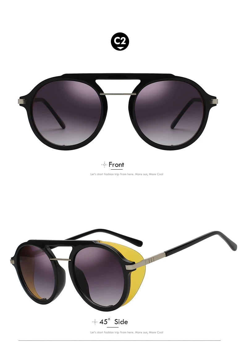XIU круглый оттенок мужские солнцезащитные очки в стиле стимпанк женские брендовые дизайнерские модные очки ретро очки Oculos Feminino