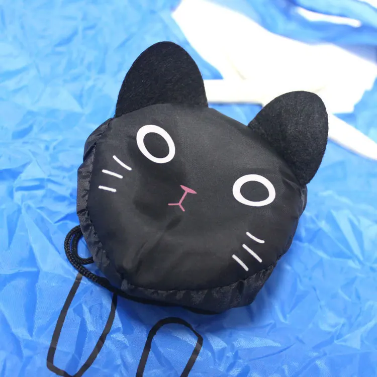 Мультфильм котенок хозяйственная сумка бутик сумка складная зеленая сумка для хранения вещей