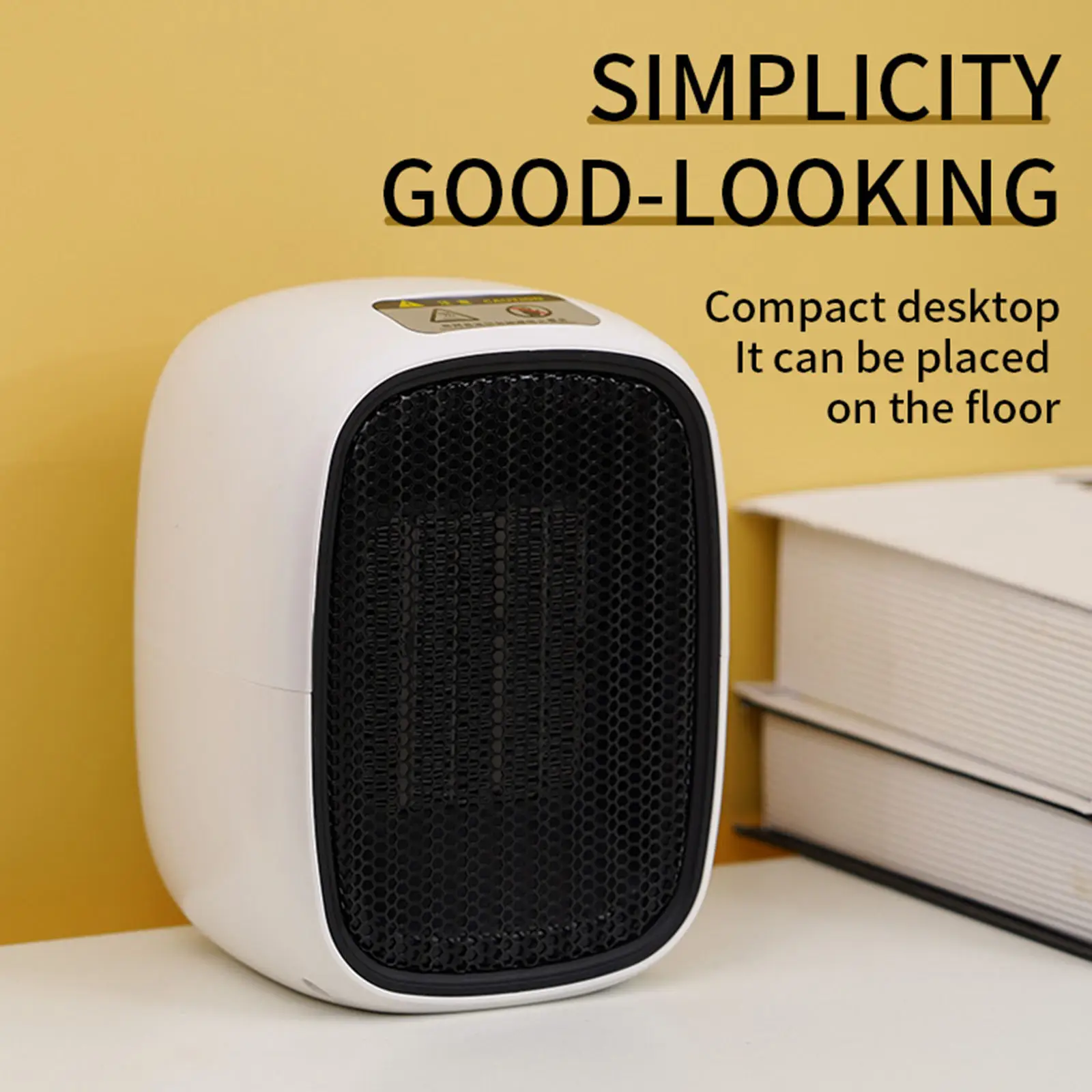 Electric Heater 500W Personal Overheat Protection Easy Control Heat up  Quiet Safe Mini Warm Air Blower for Home Indoor Bathroom