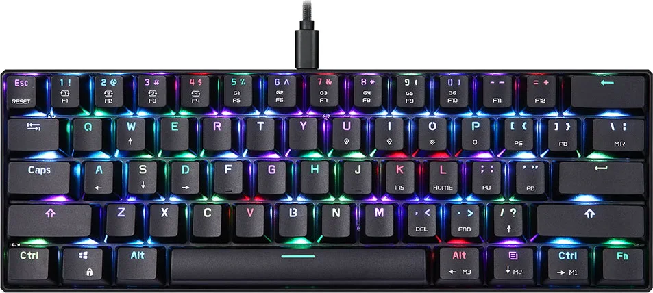Игровая клавиатура Motospeed CK61 Black RGB Outemu Blue Switch (русская раскладка) | Компьютеры и