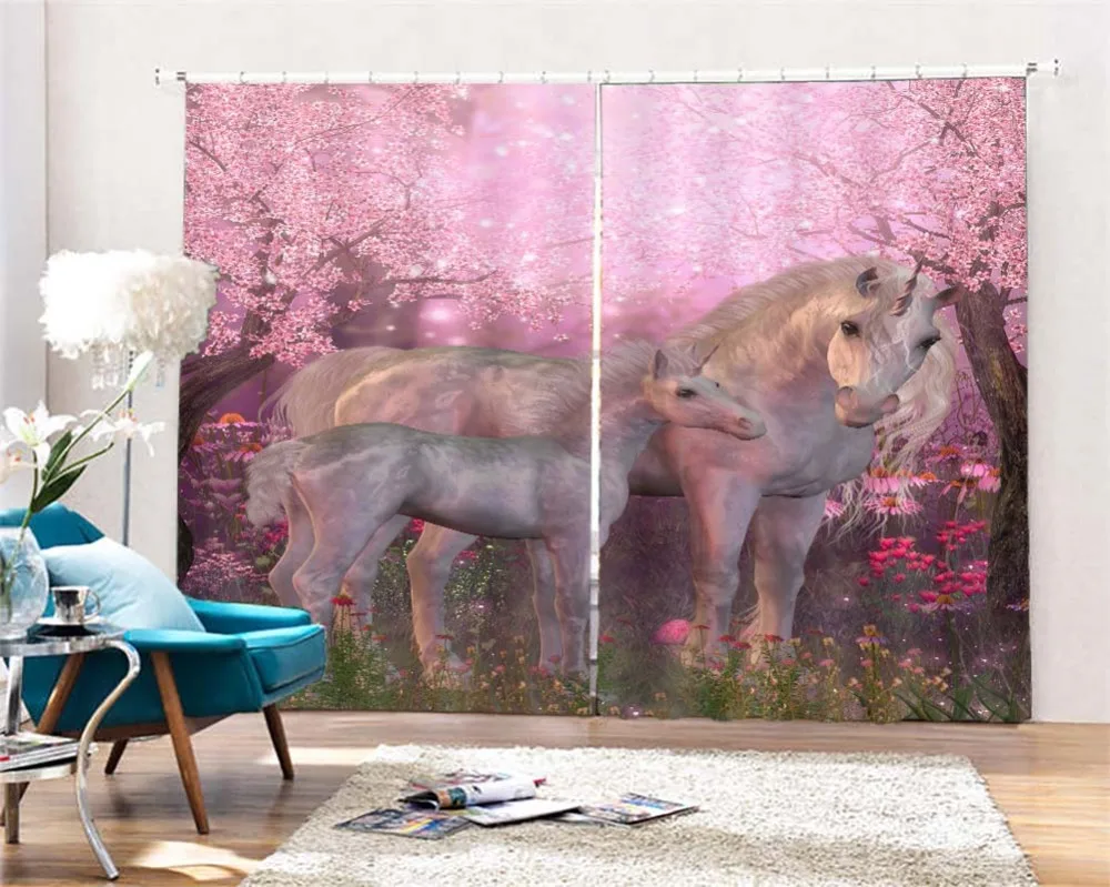 Rideaux pour le salon Современный 3d занавес животные Дети затемненные шторы украшение окна