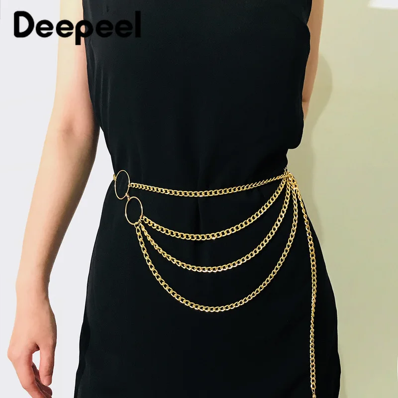 Deepeel, 1 шт., 68 см, женская простая алюминиевая цепочка, многослойная цепочка на талию, Женский Ретро стиль, уличный стиль, сексуальный пояс YK659