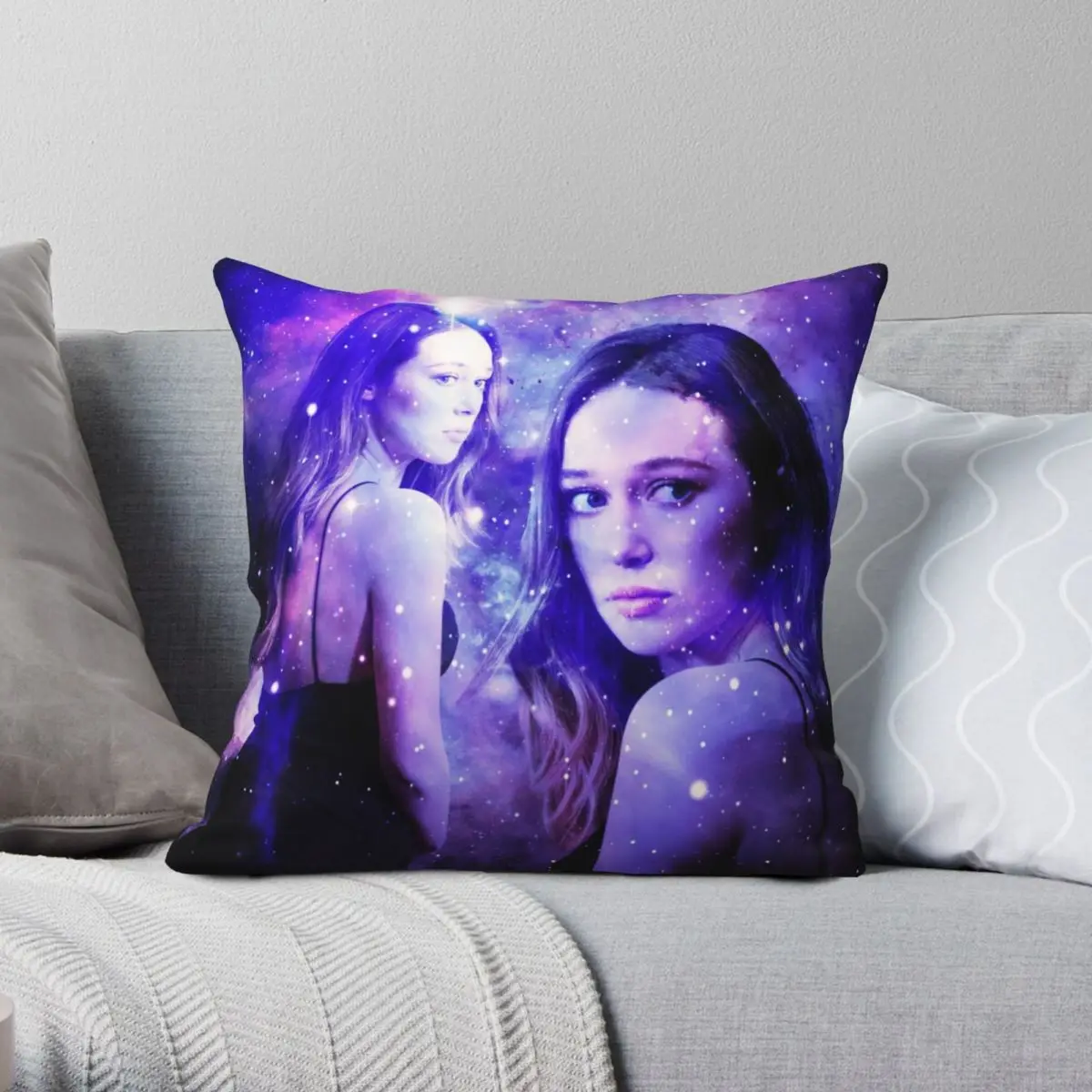 

Alycia Debnam-Carey Square Pillowcase Polyester Linen Velvet Creative Zip Decor Pillow Case Room Cushion Case 18"