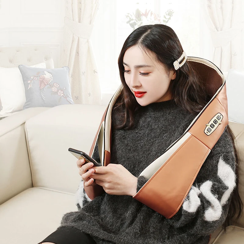 

Electrical Massage Shiatsu Back Shoulder Body Neck Massager Multifunctional Shawl Infrared Heated Kneading Car/Home Massager