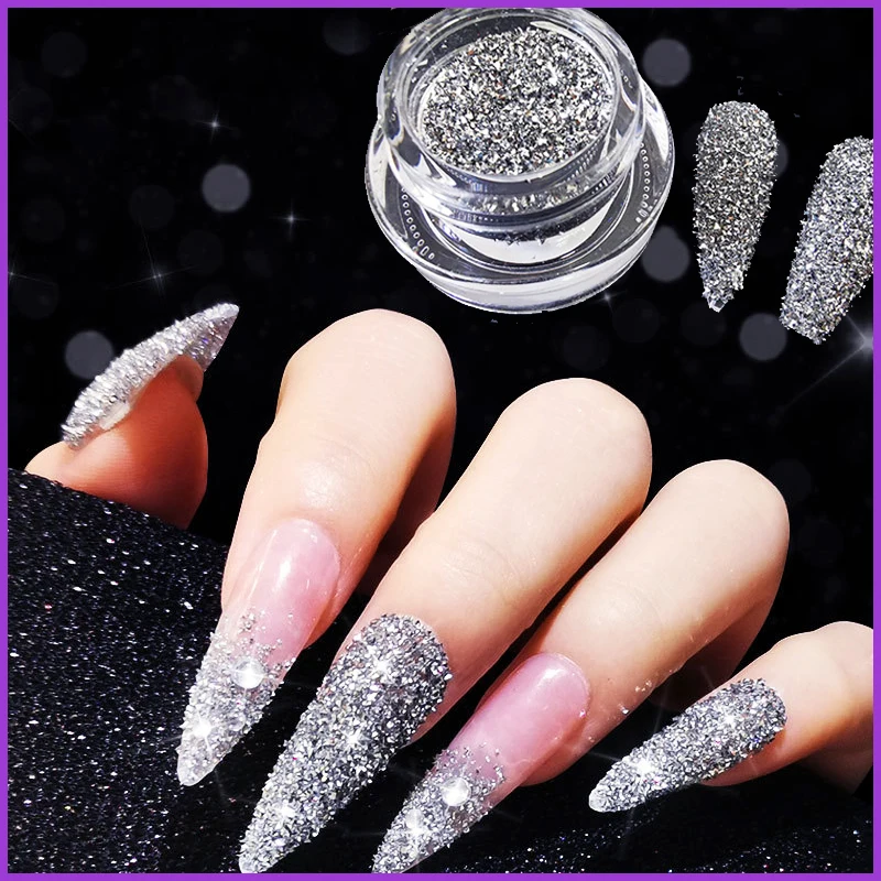 6 Color Nail Art Gliiter Holographic Flakes Nail Diamonds for Nail Art  Reflective Glitter Nail Powder for Women and Girls