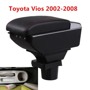 

For Toyota Vios armrest box 2002/04/05/06/07/08 7USB+ double layer + LED light