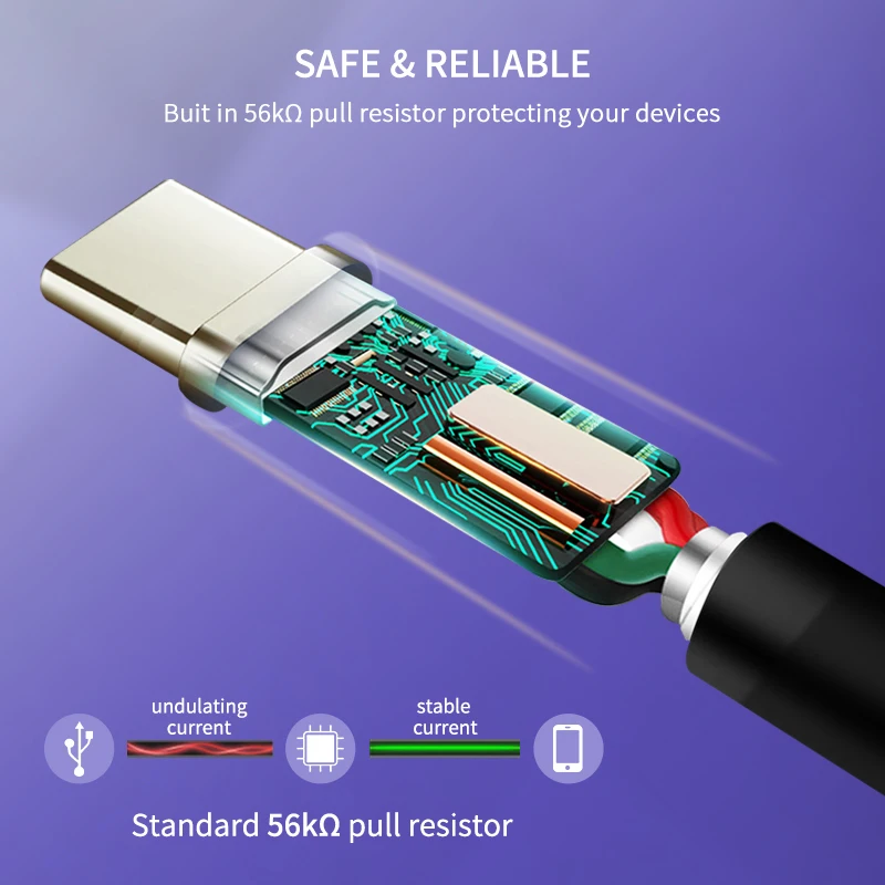 Кабель USB Type C кабель 3A для быстрой зарядки USB2.0 синхронизации данных Samsung Galaxy S9 Plus