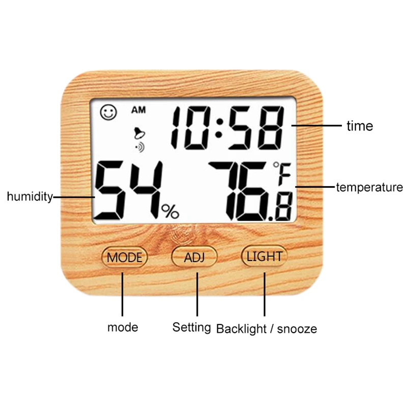 Цифровой беспроводной термометр с гигрометром датчик температуры календарь сигнализация Крытый многофункциональный, с ЖК-дисплеем и