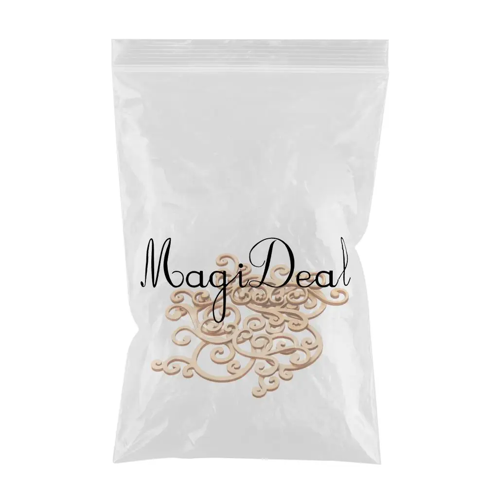 8x Wooden Flourishes Shapes Decor Craft Scrapbooking Wood Gift Embellishment