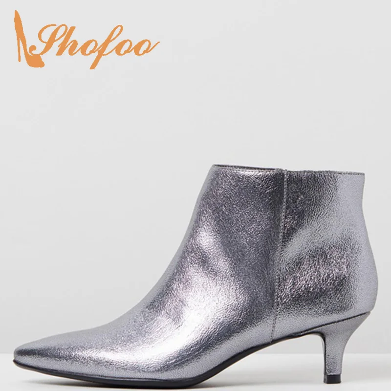 pointed ankle boots kitten heel