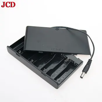 

JCD Size 4 6 8 AA Battery Case Holder Box For 4/6/8 x Size AA Battery Case Storage Holder With DC 5.5*2.1 Power Jack