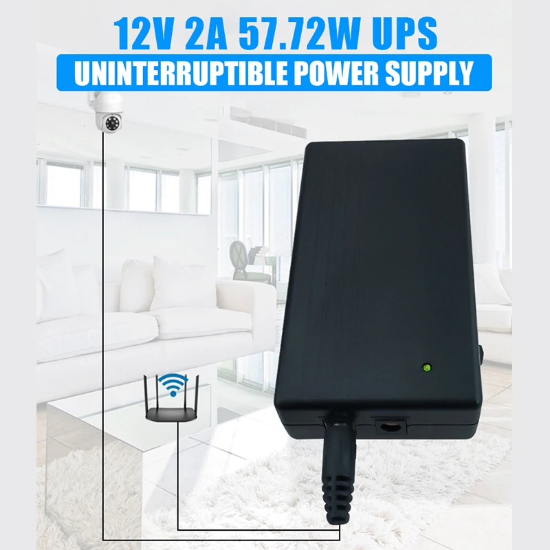 

12V 2A 57.72W Multipurpose Mini UPS Backup Battery Safety Power Supply Uninterruptible Power Supply Smart Camera Router Battery