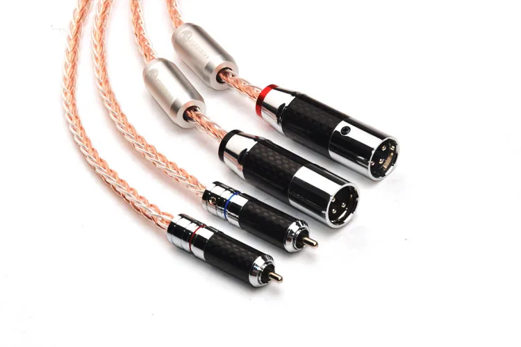 Кабель Hifi 7N OCC серебристый и медный линия RCA-XLR кабель Hi-end 2RCA папа-2XLR папа 1 пара |