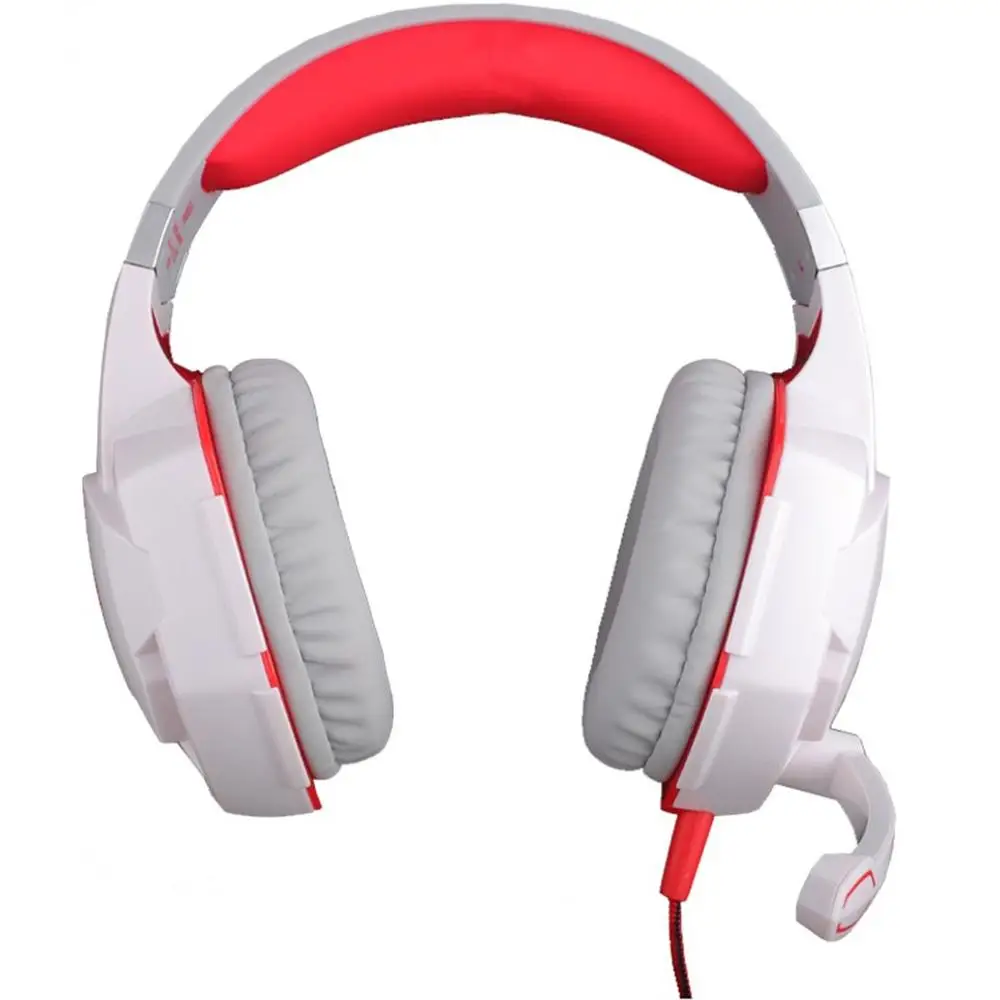 white red G2000 гарнитура Легкий эргономичный дизайн игровые гарнитуры светящиеся наушники с микрофоном для ПК ноутбука компьютера - Color: white red