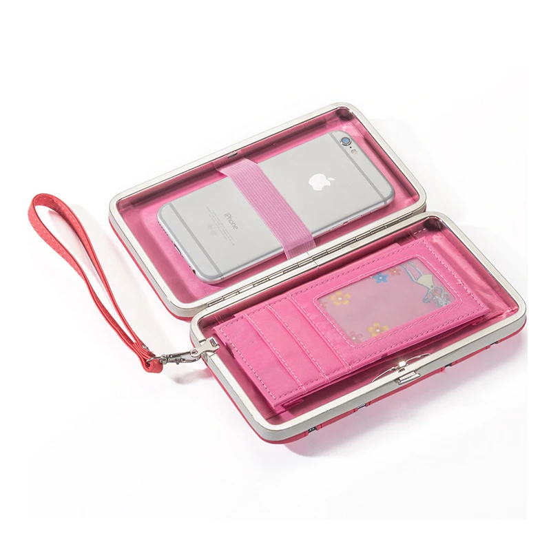 

Fashion Credit Card Holders Coin Purse Clutch Wallet Lady Box Phone Pack with Wristlet Womens Wallets Long Style