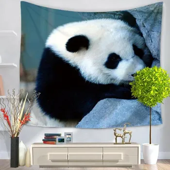 

130x150cm Lifelike Cute Panda Animal Pattern Tapestry Wall Hanging Blanket Children Bedroom Decoration