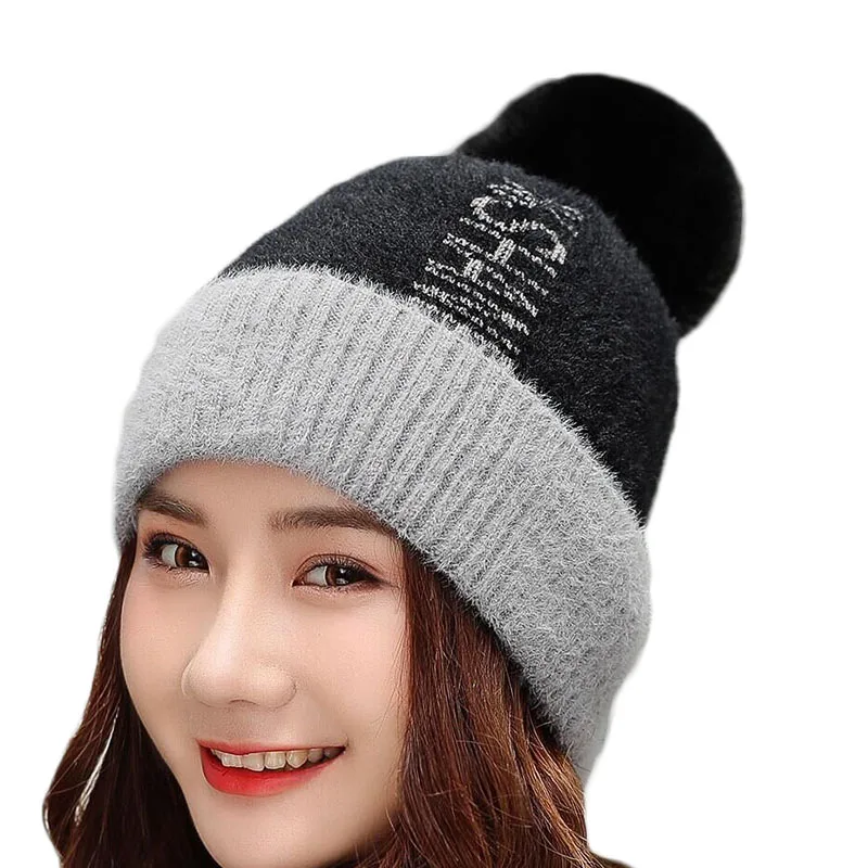 

High Quality Hats For Women Warm Beanie Winter Fashion Autumn Knitted Cotton Ladies Beanie Skullies Knitted Hat Female Beanies