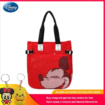 

Disney Mickey Cartoon Character Canvas Shoulder Bags Casual Large-capacity Shopping Bag Shoulder Bag Handbag for Young People