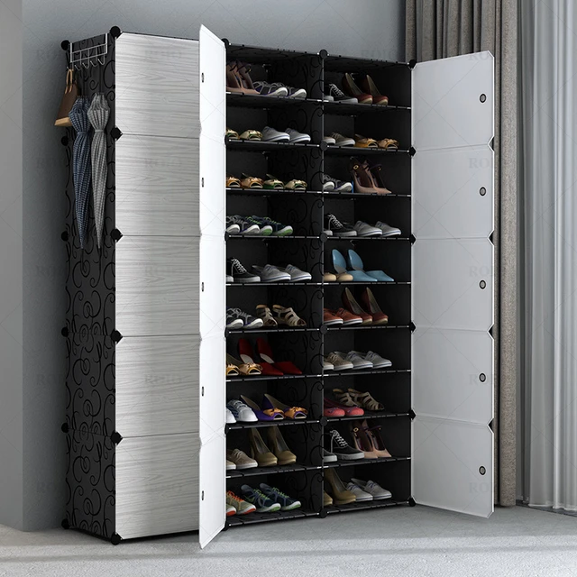 Double-row Wooden Shoe Rack Save Space Boots Shoes Storage Organizer  Large-capacity Home Furniture Shoe Cabinet With Drawer - Shoe Cabinets -  AliExpress