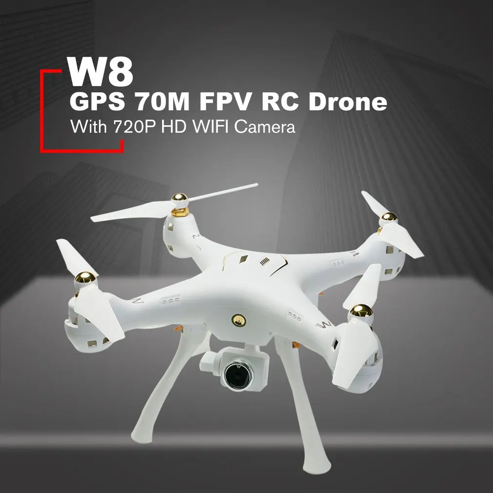 W8 2,4G Радиоуправляемый Дрон игрушка с камерой 1080P 4CH на большое расстояние rc Квадрокоптер Встроенный gps Безголовый режим удержания высоты Wifi FPV Дрон