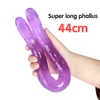 Realistic Dildo 44cm Super Long Double Head Dildo For Woman lesbian Gay Flexible Soft Silicone Jelly Fake Cock Penis Adult Toys 1