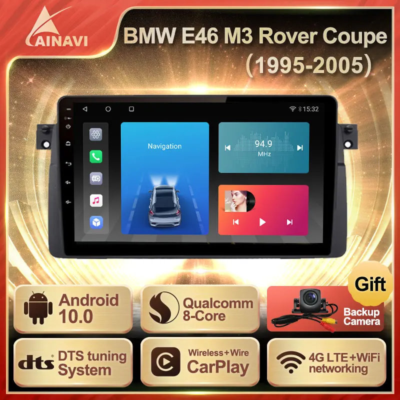 Автомобильный радиоприемник Android 10 QLED экран для BMW E46 M3 Rover 1995-2005 авто стерео