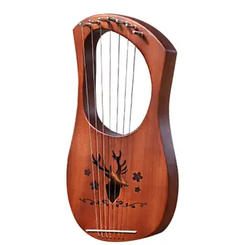 

7-String Lyre with Sufficient Durability and Ruggedness Harp Mahogany Solid Wooden Metal Strings Stringed Instruments