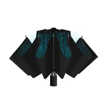 

Umbrella female rainproof windproof reflective umbrella female anti-UV umbrella yellow folding automatic umbrella 10k mini