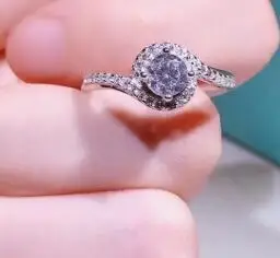 T762 925 Серебряное кольцо для женщин 1,5 карат 7MMC ubic циркониевое кольцо halo Кольцо