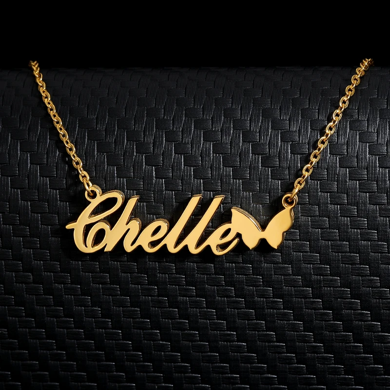 

Cute Butterfly Paw Tail Crown Heart Necklace Personalized Name Stethoscope Necklaces for Women Children Fashion Custom Jewelry