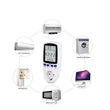 

20pcs/lot Popular EU AU Digital Voltage Wattmeter Power Analyzer Electronic Power Meter Automatic Power Switch UK adapter
